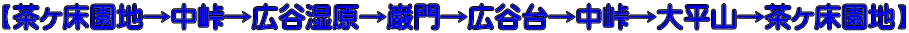 【茶ヶ床園地→中峠→広谷湿原→巌門→広谷台→中峠→大平山→茶ヶ床園地】